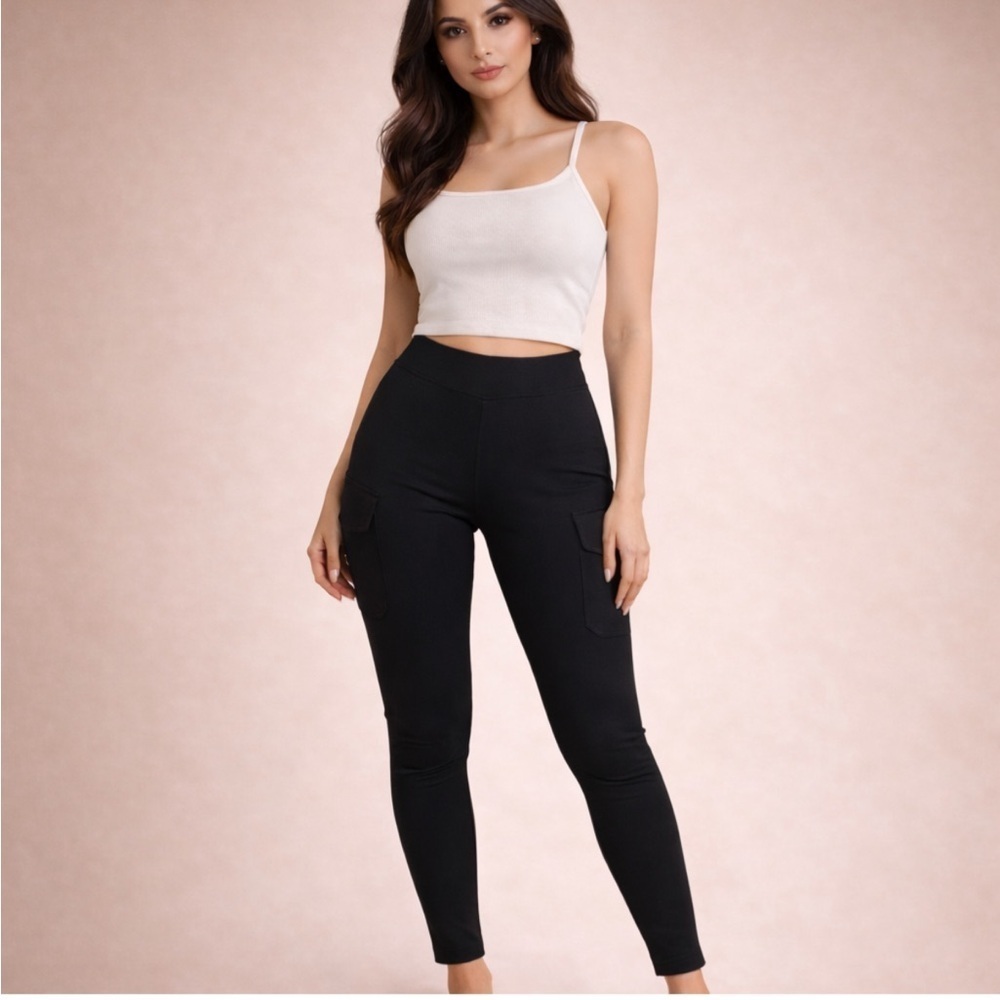 Avalanche Outdoor High Rise Black Cargo Leggings XS Performance Stretch